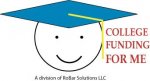 A simple smiley face wearing a blue graduation cap next to the text “College Funding For Me” in red and yellow. Below, it says “A division of Relter Solutions LLC.”.